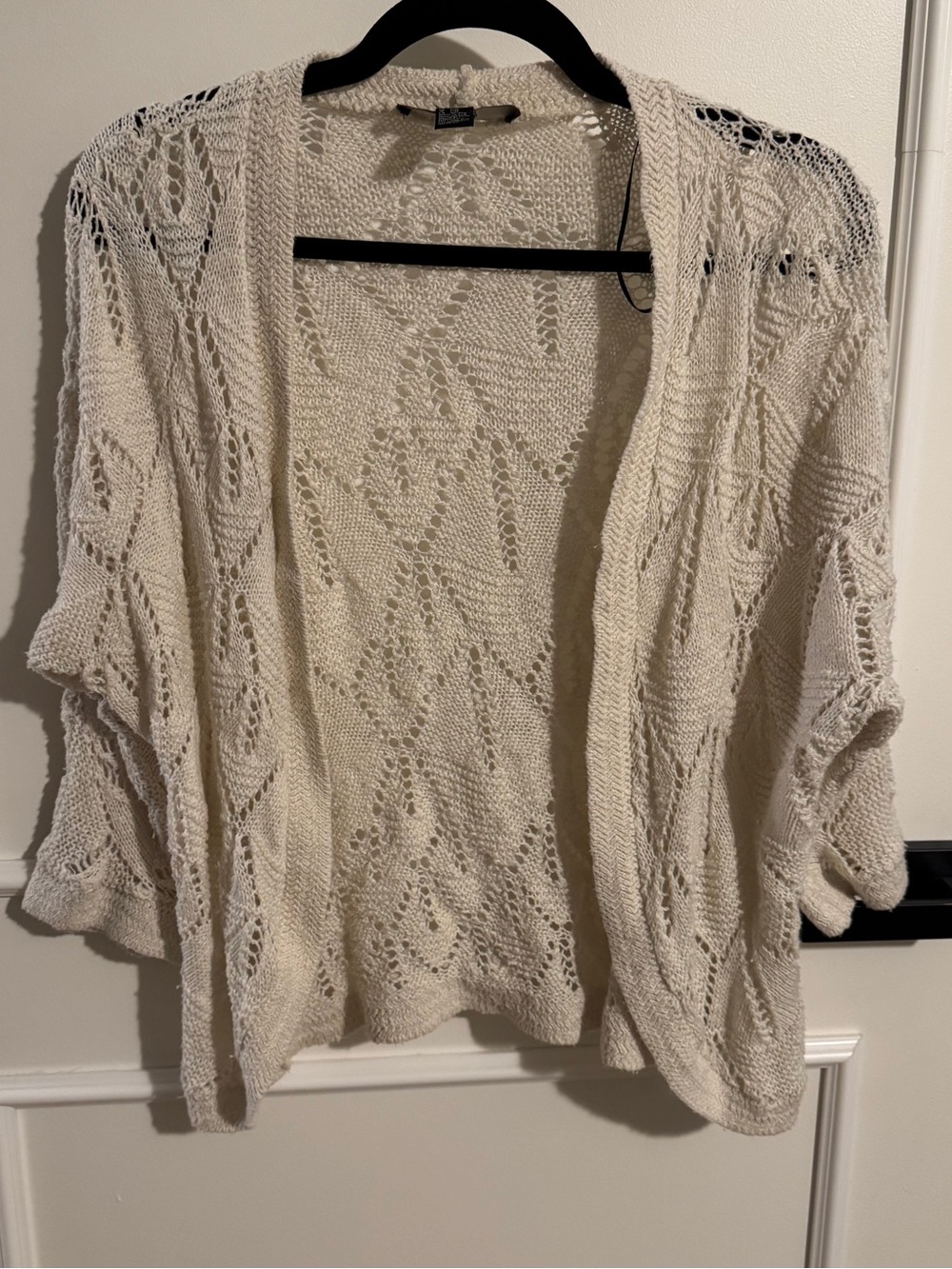 Forever 21 Cream Open-Knit Women's Cardigan Sweater